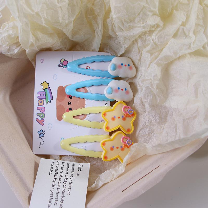 Осенне-зимний милый девчачий набор заколок для волос: Милые мультяшные заколки для челки