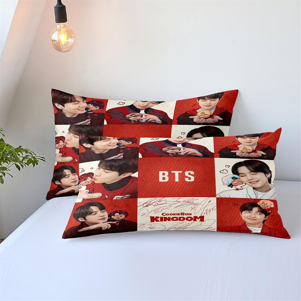Мужская группа BTS Постельное белье Музыкальная группа Всесезонный Комплект постельного белья на полуторную кровать 3 предмета Одеяло Пододеяльник Комплект постельного белья на двуспальную/ king-size кровать