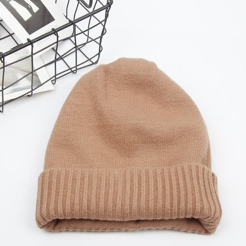 Baotou knitted hat women's autumn and winter thickened wool blended wool hat men's winter double-layer warm couple hat