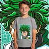 Boys Girls My Hero Academia Midoriya Anime Print Cotton T Shirt Kids Casual Wear Soft Breathable Short Sleeve