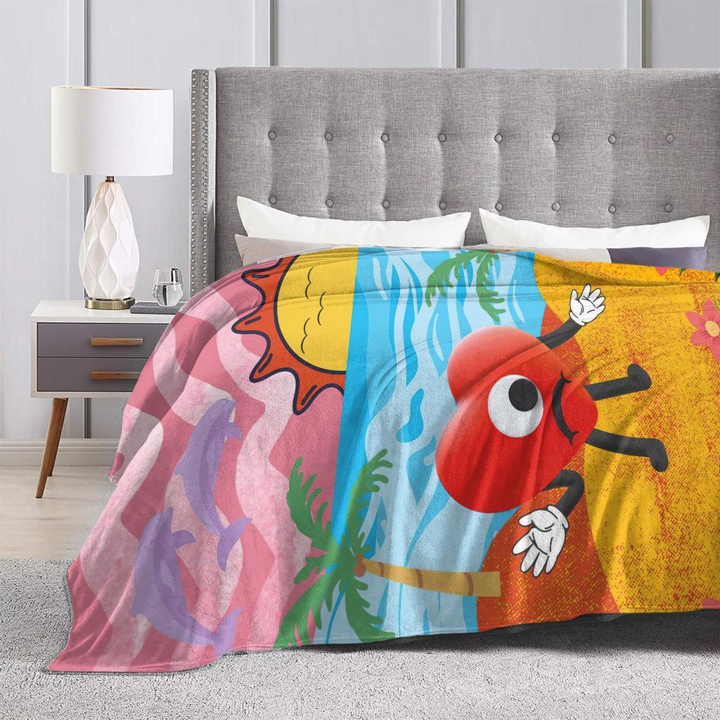 Bad Bunny Blanket Coral Fleece Plush Spring Autumn Multi-function Soft Throw Blankets for Sofa Office Bedspread