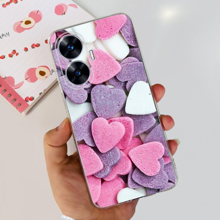 For Realme C55 4G Case RMX3710 Colorful Painted Cover Soft Slim Fundas Phone Case For Realme C55 C55 RealmeC55 Back Cover Bumper