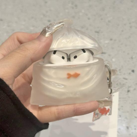 Креативный чехол-рыбка для наушников AirPods Прозрачная ПВХ крышка Ударопрочная устойчивая к царапинам оболочка для наушников Уникальный подарок для подростков и взрослых