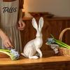 Наружная смоляная скульптура Декор Кролик, Садовые Украшения Статуэтки Кролика, Пасхальные Бронзовые Статуэтки Фермерского Дома Потертые, Весенние Статуэтки для Дома
