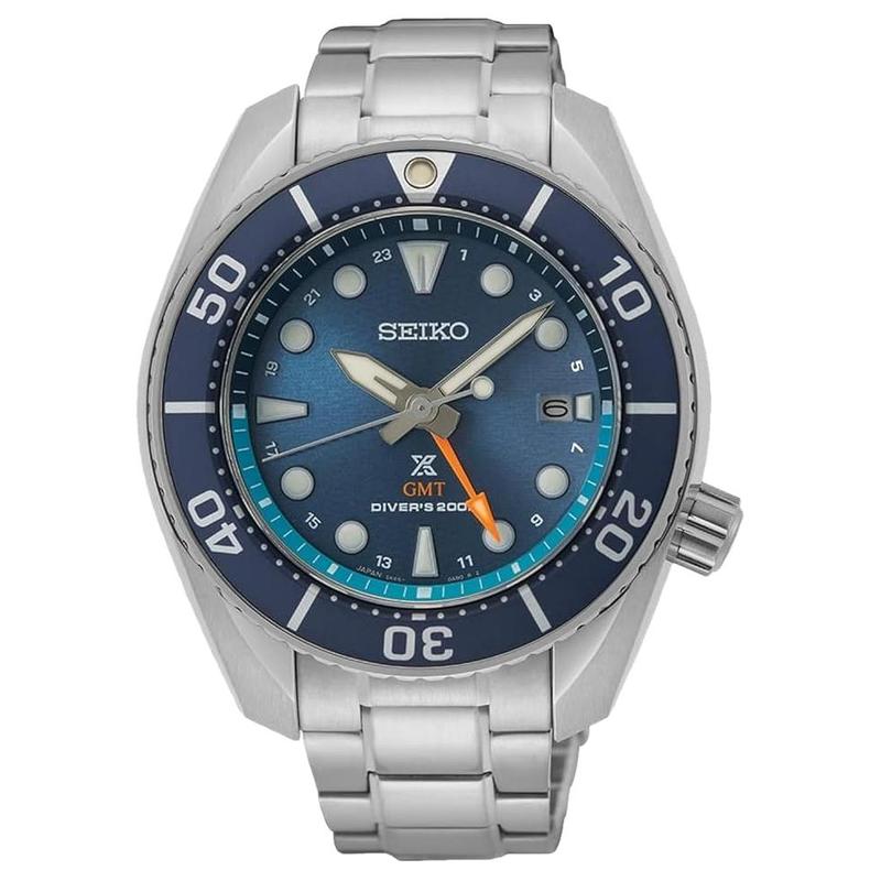 Seiko Prospex 200 метров водонепроницаемые Кварцевые Стальной ремешок 45 мм мужские часы синий циферблат SFK001
