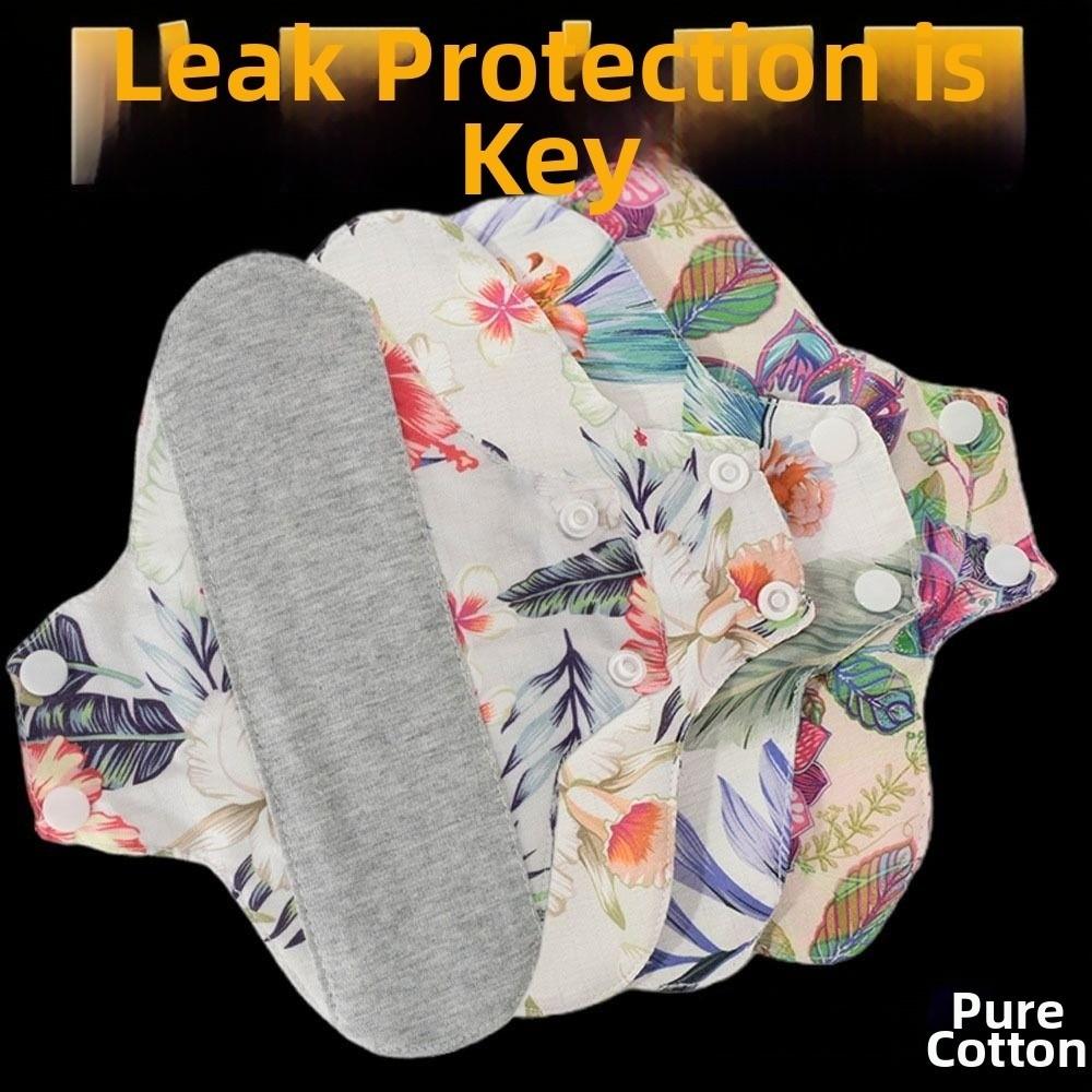 5Pcs 23CM Reusable Sanitary Pads Graphene Menstrual Cloth Pads Diaper Panty Liner Lady Care