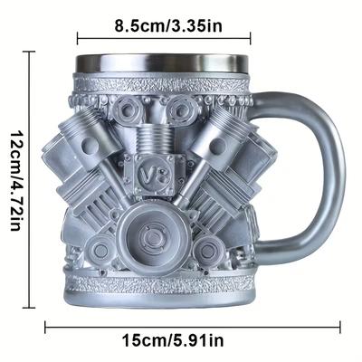 Кружка V8, креативная кружка из смолы + нержавеющей стали, ручная работа, высокое качество