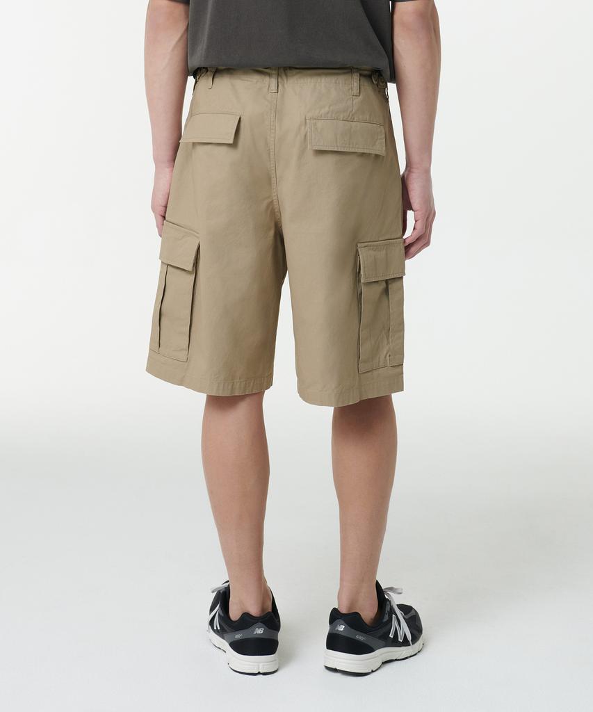MUSINSA STANDARD Cotton Wide Cargo Shorts [Beige]
