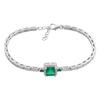 Серебряный браслет с натуральным агатом 8.63ct, фианитами, вес изделия 7,95 гр (2190936)