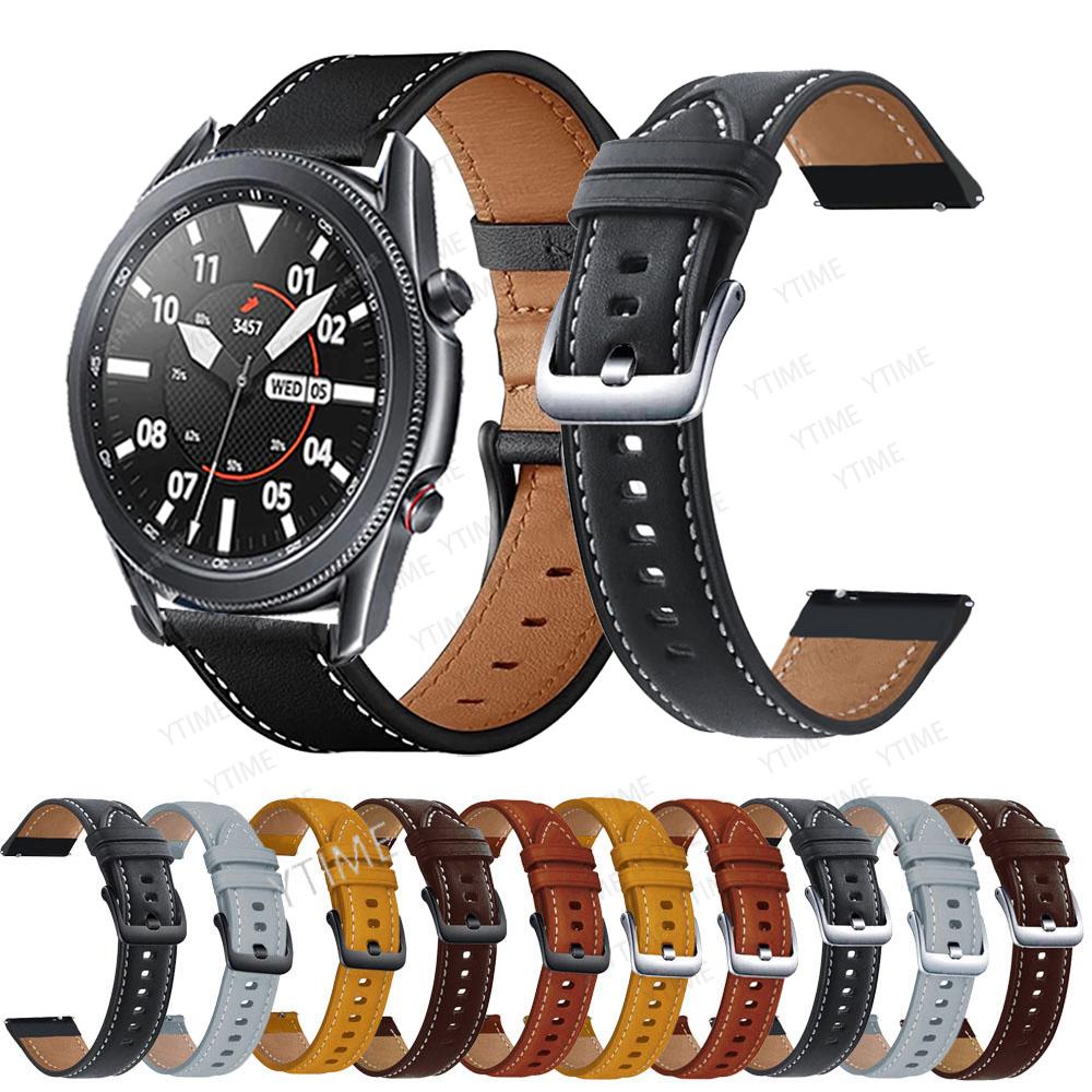 22-мм кожаный ремешок для Samsung Galaxy Watch 46 мм SM-R800 Watch 3 45 мм SM-R840 Gear S3 SM-R760 SM-R770 Браслет Ремешок для часов