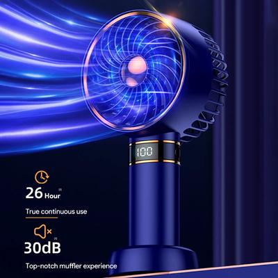 Ручной мини-вентилятор 5000 мАч, перезаряжаемый от USB, портативный карманный вентилятор со светодиодным дисплеем для студентов, офиса, путешествий