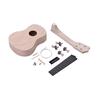 21 Inches Unfinished DIY Ukulele Ukelele Uke Kit Basswood Body & Neck Plastic Fingerboard & Bridge Nylon String for