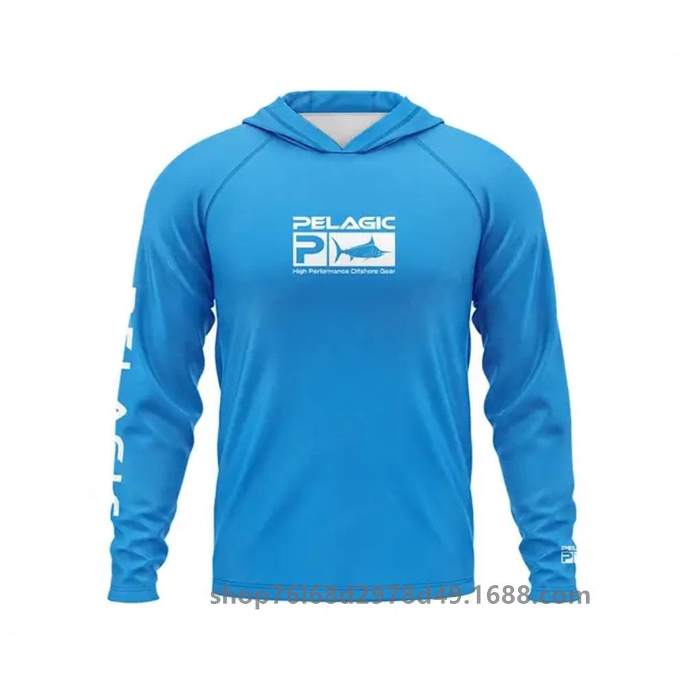 Pelagic fishing suit UPF50 long-sleeved T-shirt hoodie quick-drying breathable sunscreen supports customization
