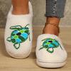 Fashion Kidmi Women's Slippers New Autumn and Winter Slippers Cartoon Turtle Floor Cotton Slippers for Home Non-slip Warm Plush Slippers