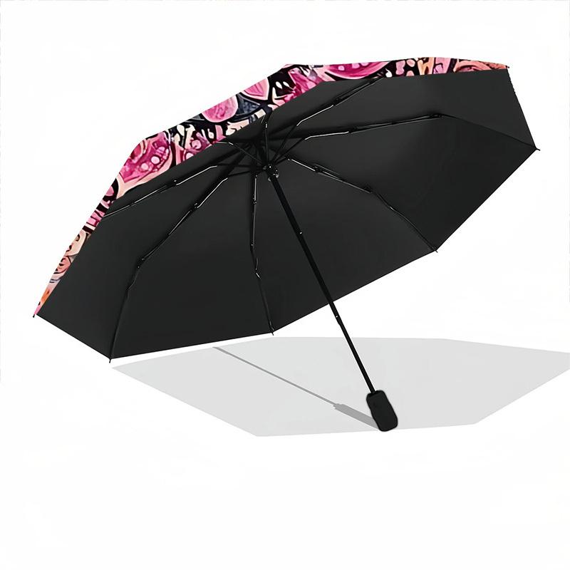 1pc Mandala Artwork Automatic Open/Close Umbrella, Compact Travel Umbrella, 8-Rib Sturdy Frame - Ideal Gift for Friends yy251118022