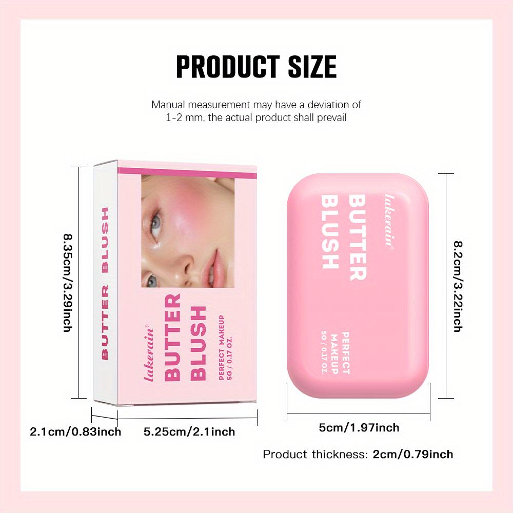 Butter Blush Cream Brightens and Improves Complexion Highlighting and Contouring Matt Blush Cream Blush Is Suitable for All Skin Types.
