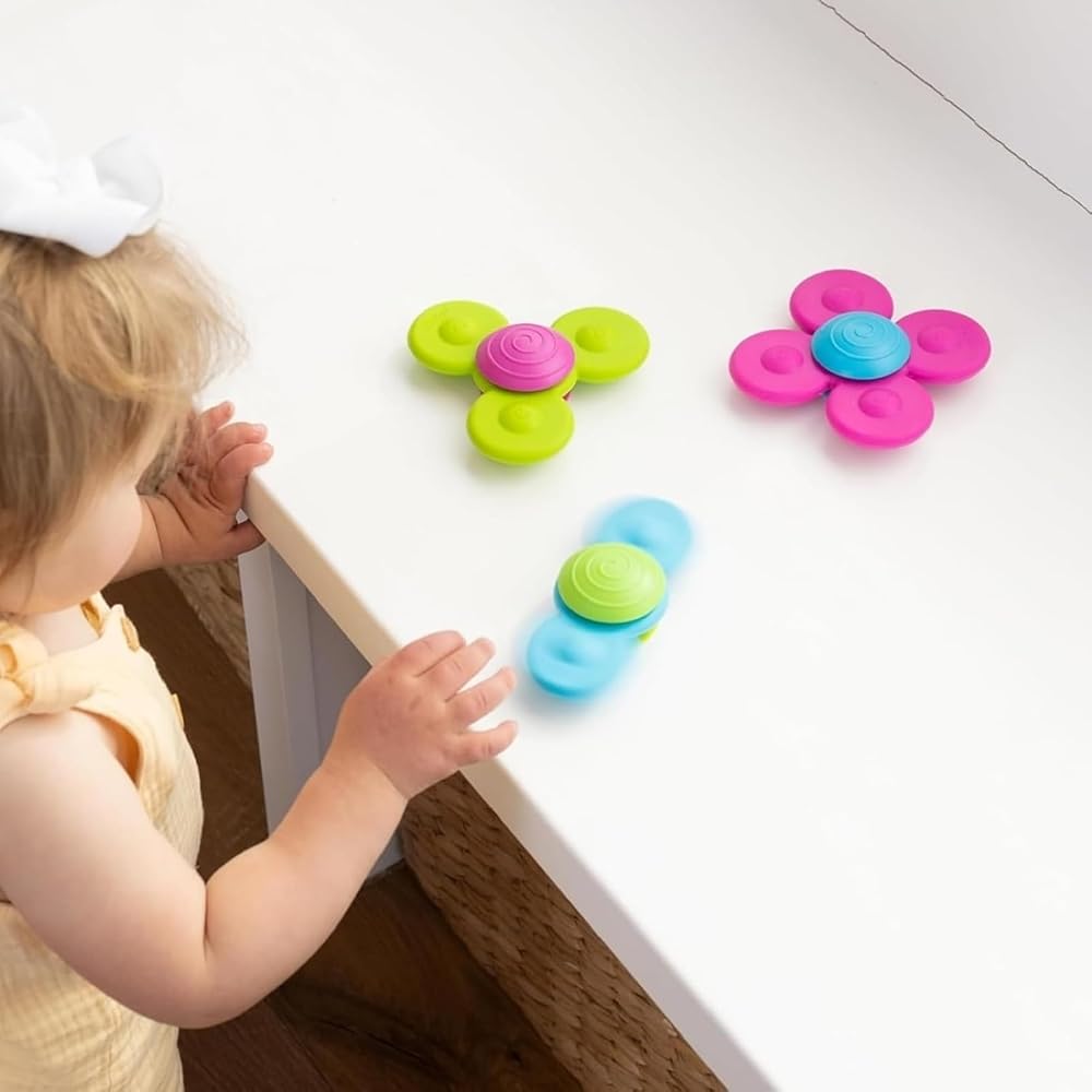 Fat Brain Toys Wobble Squigz Набор из 3-х игрушек для малышей на присосках для прорезывания зубов от 10 месяцев FA210-1