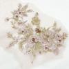 Sequin DIY Wedding 3D Appliques Patch Embroidery Applique Flowers Beaded Fabrics Lace Fabrics