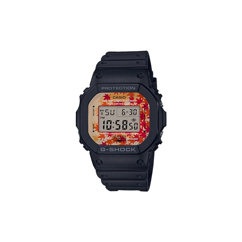 Casio Серия цветов Kyo Momiji Контрастный цвет Яркий уличный Прозрачный дизайн ЖК-дисплей Спортивный Водонепроницаемый Кварцевый механизм Японский и DW-5600TAL-1