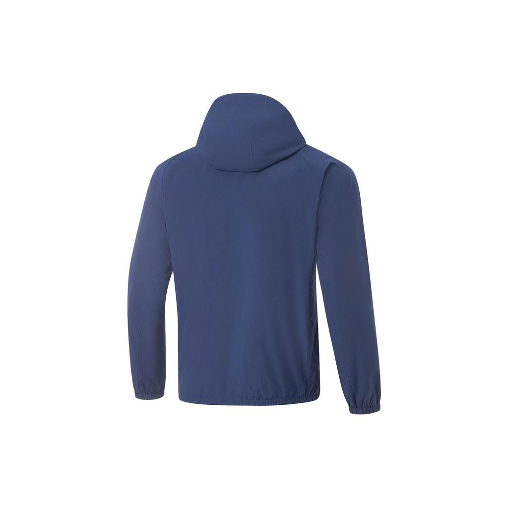 Li-Ning Fitness Series Windproof Water-Repellent Three-Dimensional Cut Fleece-Lined Hooded Zip-Up Sports Jacket Men Jackets Deep-Navy AFDU089-3