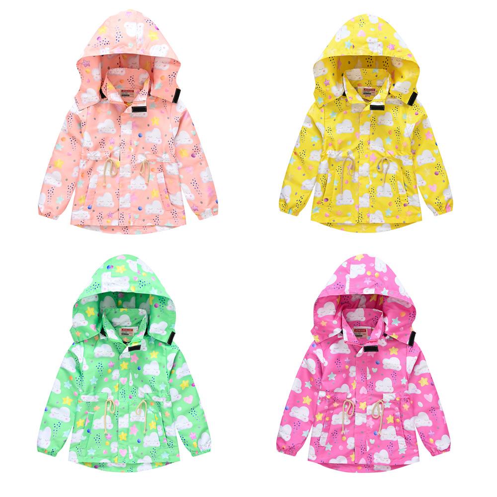 Повседневная модная ветровка для девочек, детская куртка с капюшоном и завязками, куртка, кардиган Yankee, топы