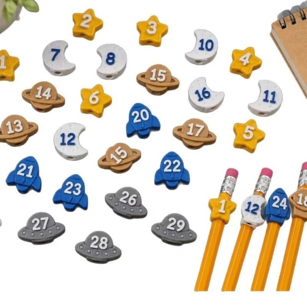 6/30PCS 1-30 Numbered Pencil Tracking Markers Classroom Pencil Labels Classroom Organization