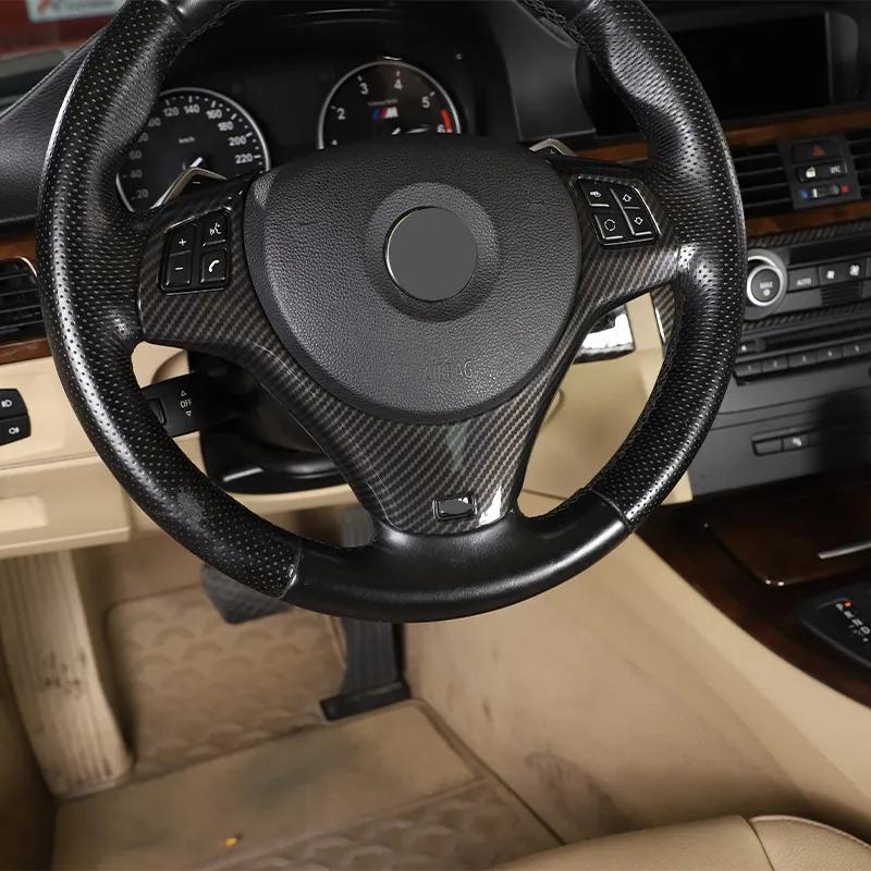 Наклейка на рамку рулевого колеса автомобиля ABS, подходит для BMW 3 серии E90 E92 2005-2012, салон автомобиля