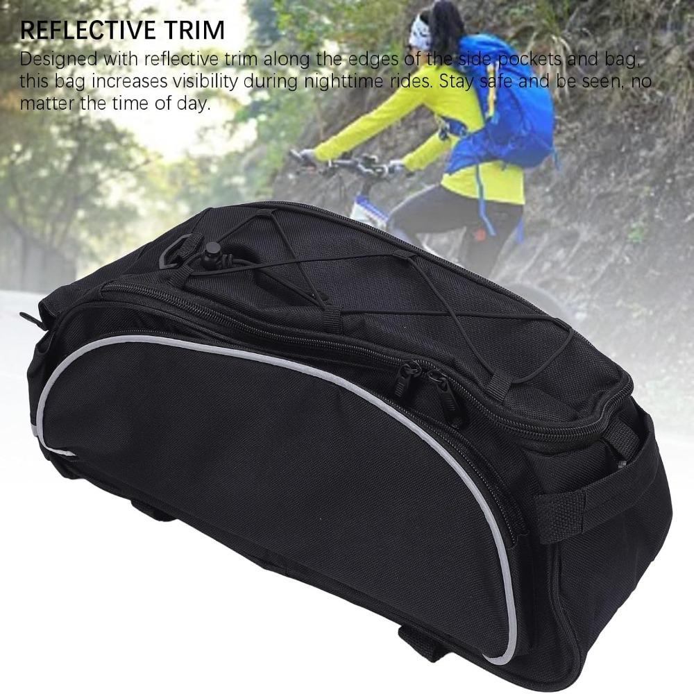 600D Polyester Bike Rear Rack Bag with Shoulder Strap Rear Carrier Bag  Bicycles with Rear Racks