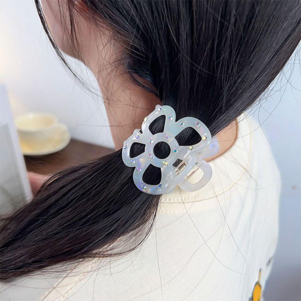 Hairpin Hollow Flower Hair Claws Headwear Hair Grab Cute Acetate Hair Clip Streetwear