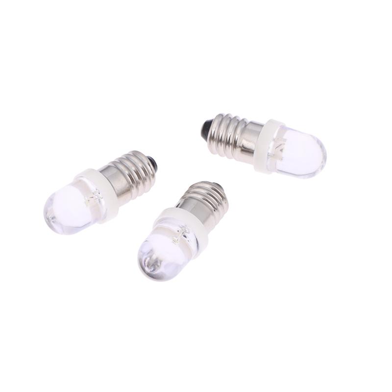 5Pcs Led E10 Dc3V 5V 6V 12V 24V Screw Bulb Warning Signal Bulb E10 Instrumentation Bulb Indicator White Auto Interior Light