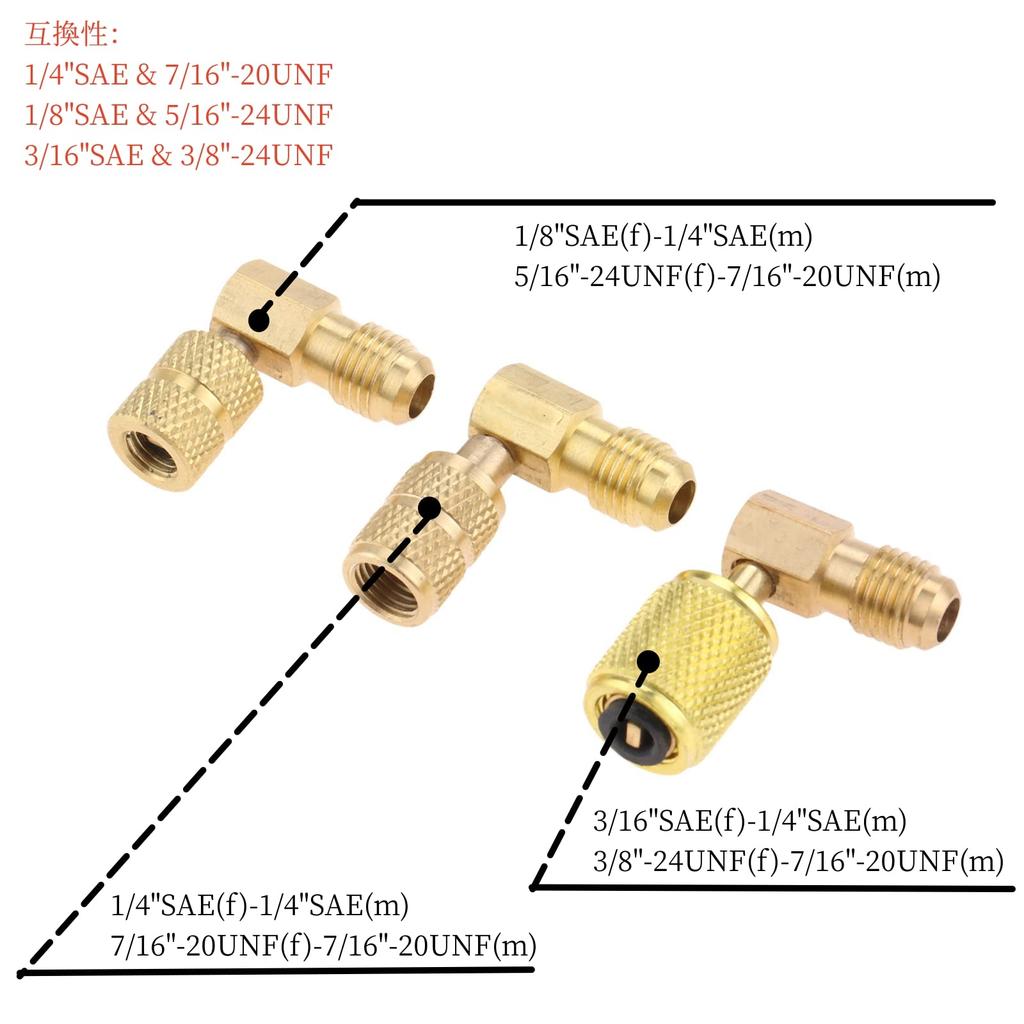 8pcs R12 R134a Car Air Conditioner Conversion Adapter for Old Car Air Conditioner