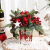 Desktop Christmas Tree Mini Artificial Pine Cones Red Berry Decor Festive Pot Display for Home And Party Scenes