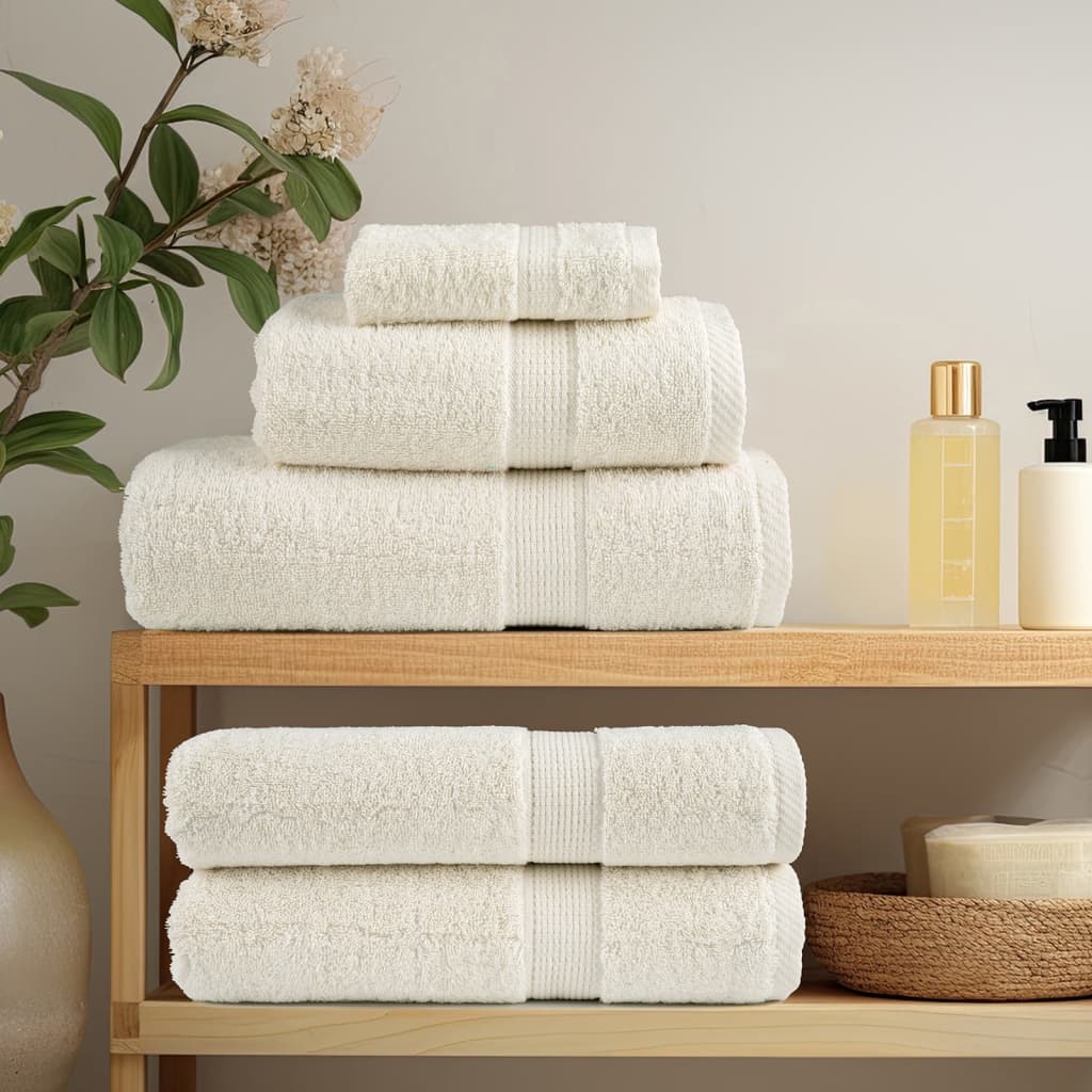 Premium Sauna Towels SOLUND 4 pcs. Cream White 80 x 200 cm 600 g m²