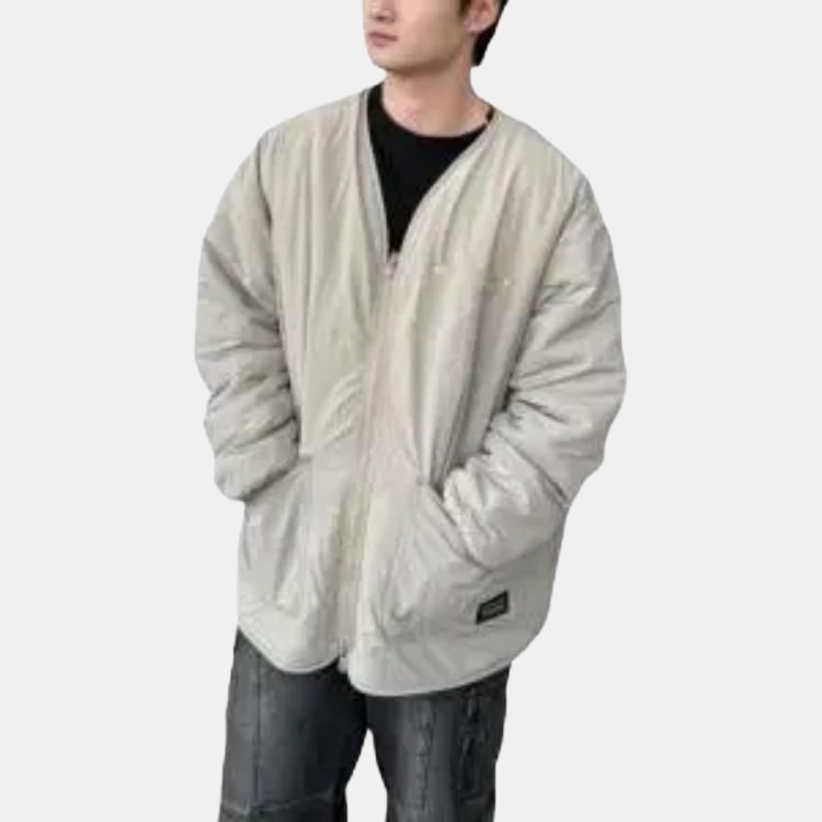 Levis Свободная двусторонняя куртка с длинным рукавом из искусственной овчины Мужские куртки Светло-серый 002PX-0000