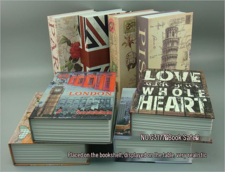 Креативная копилка в виде книги с ключом и кодовым замком - Металлический сейф для хранения денег