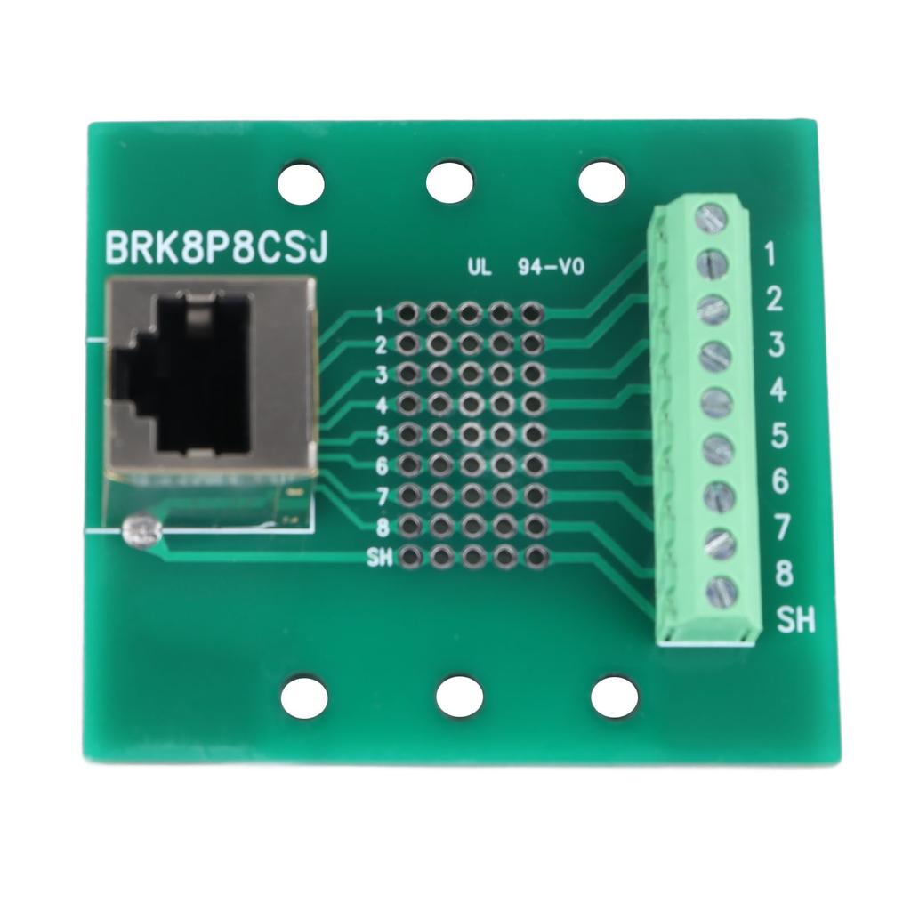 Плата разветвителя Ethernet-разъема RJ45 8P8C Сетевой порт Клеммная колодка с винтовыми зажимами с кронштейном для компьютеров, маршрутизаторов