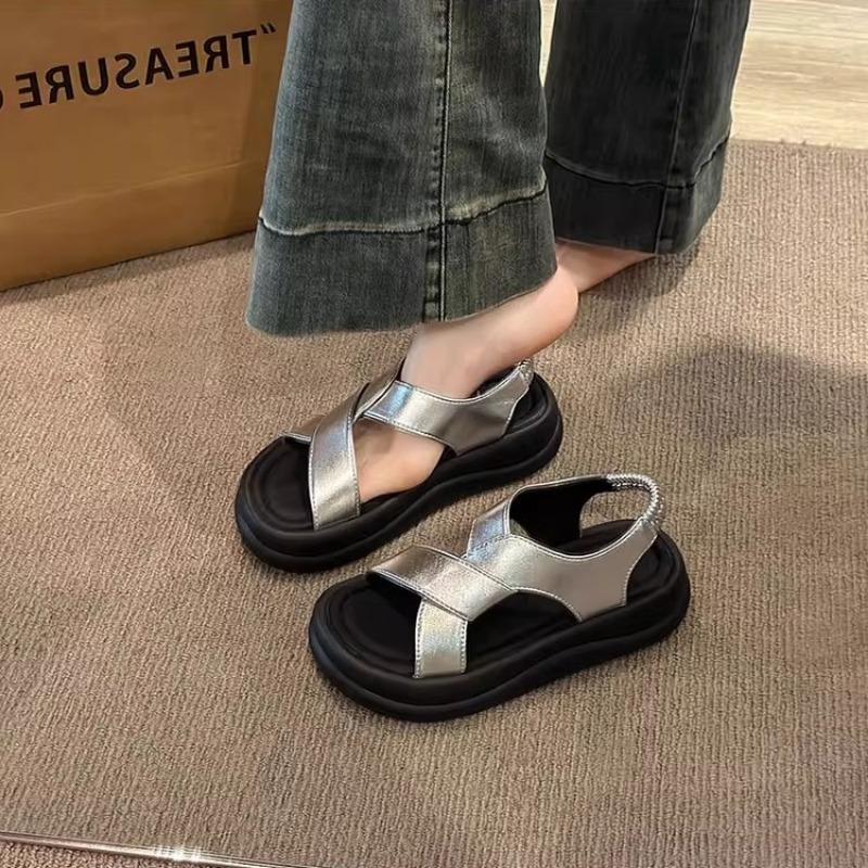 Thick-soled Muffin Cool Slippers for Women's Summer Wear, New Heightened High-heeled Soft-soled Skirt, Non-slip Beach Sandals