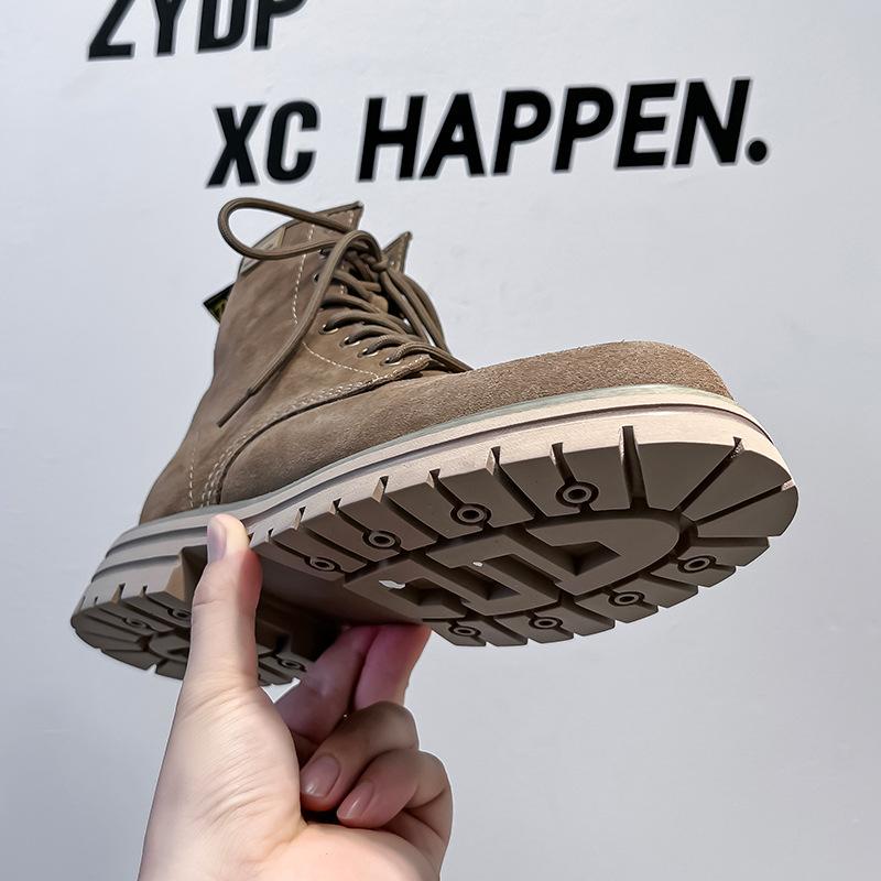 Пара высоких ботинок Martin 2025 года, осенние европейские и американские ботинки с откидным мехом, большие желтые ботинки, повседневные ботинки для пустыни 8668-A