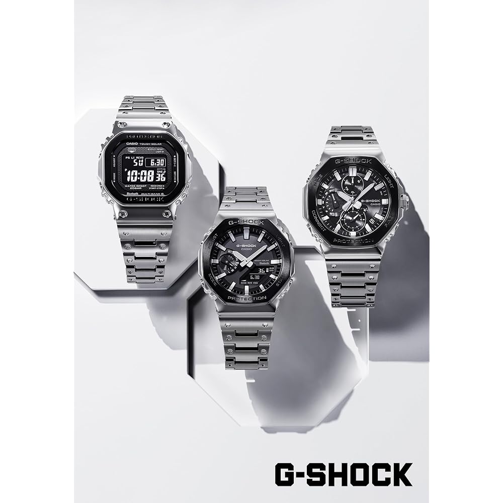 Casio G-Shock GM-B2100BT-1AJF Full Metal Bluetooth Tough Solar Men's Watch Black Bezel Silver