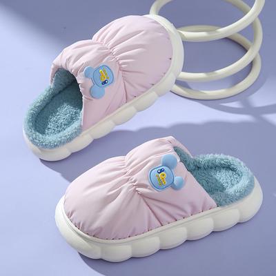 Мода 2024 Женская обувь Новые зимние водонепроницаемые хлопковые тапочки Женские мультяшные Нескользящая мягкая подошва Теплые плюшевые высокие домашние туфли