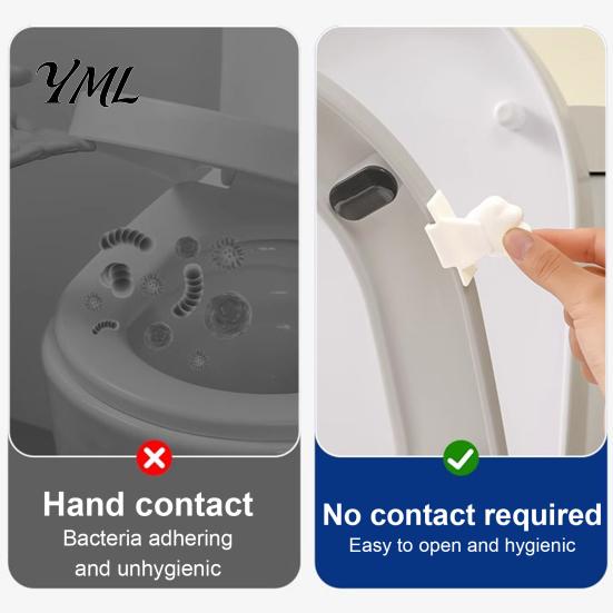 Hygienic Bathroom Tool 2PCS Toilet Lid Lifters, Non Contact Opener, Durable Moisture Resistant Handle ABS Seat Opening Tool, for Sanitary Hands