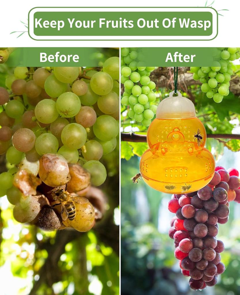 2 ловушки для ос, наружная подвесная, ловушки для пчел, эффективный уличный отпугиватель ос, убийца насекомых, нетоксичный многоразовый