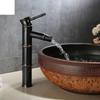 Antique Bathroom Basin Faucet Sink Faucet Vessel Tall Bamboo Water Tap Mixer Hot and Cold Single Hole Vintage For Outdoor Garden