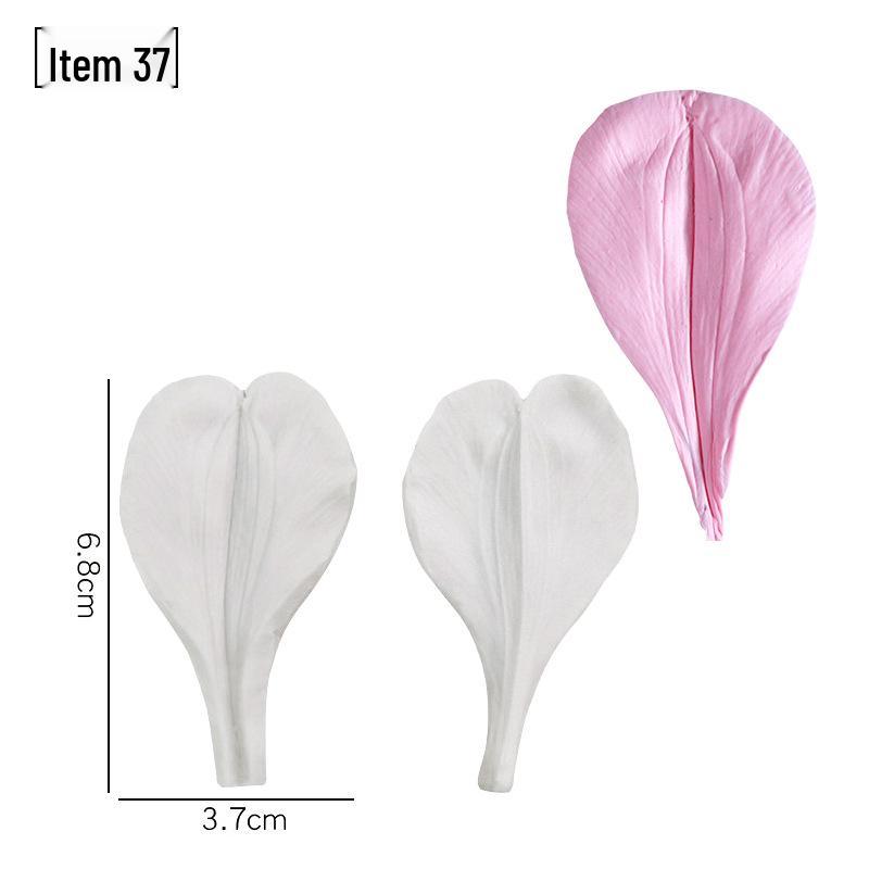 Силиконовая форма для мастики - Набор лепестков и листьев, пищевая, для тиснения на дереве и цветах.