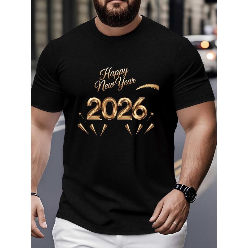 Футболка 2026 Футболка 2026 Футболка с номером 2026 Футболка с принтом 2026 Графическая футболка 2026 Новогодняя футболка С Новым Годом 2026 Футболка для вечеринки Новогодняя футболка 2026