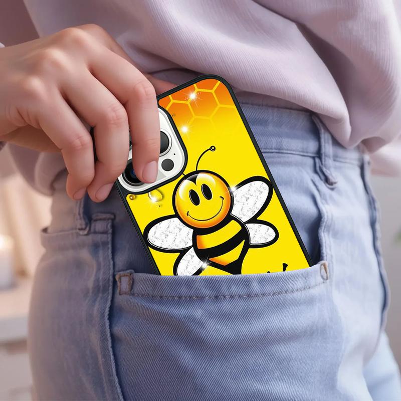 Bee-Happy Phone Case For iPhone 17 Air 15 16e 14 13 Pro Max Coque 12 11 Pro Max PLUS cover