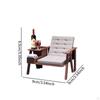 Mini Reading Chair Set 1:12 Scale Home Decor DIY Accs with 5 Books, 1 Bottle,1 Glass Doll House