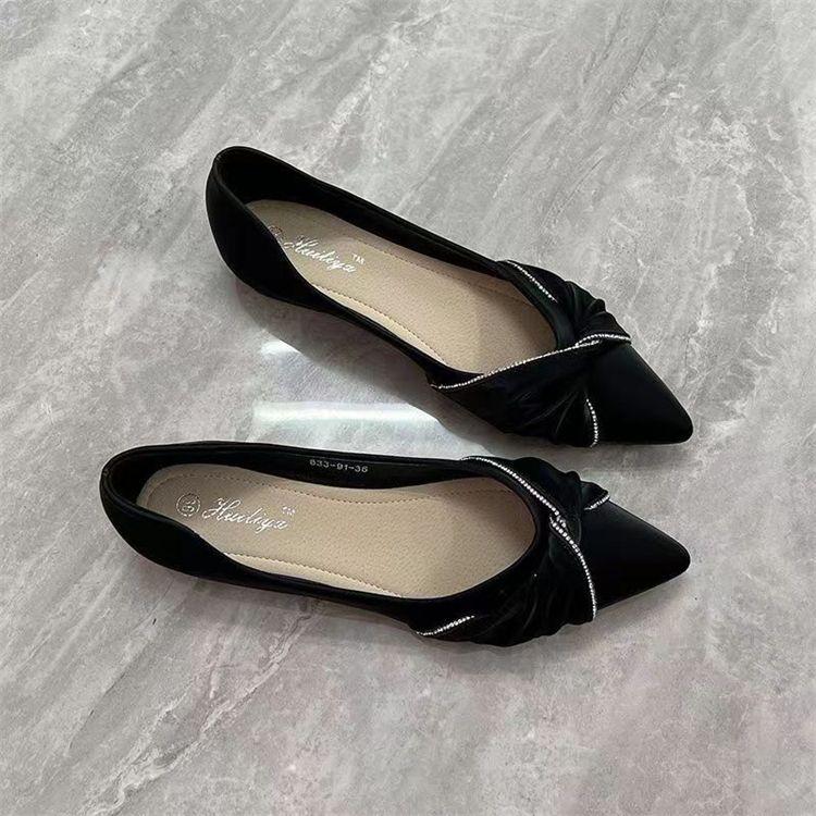Comfortable and Elegant Pointed Toe Slip-on Women's Flat Shoes Spring and Autumn High Quality Fashion Social 39 Ladies Footwear