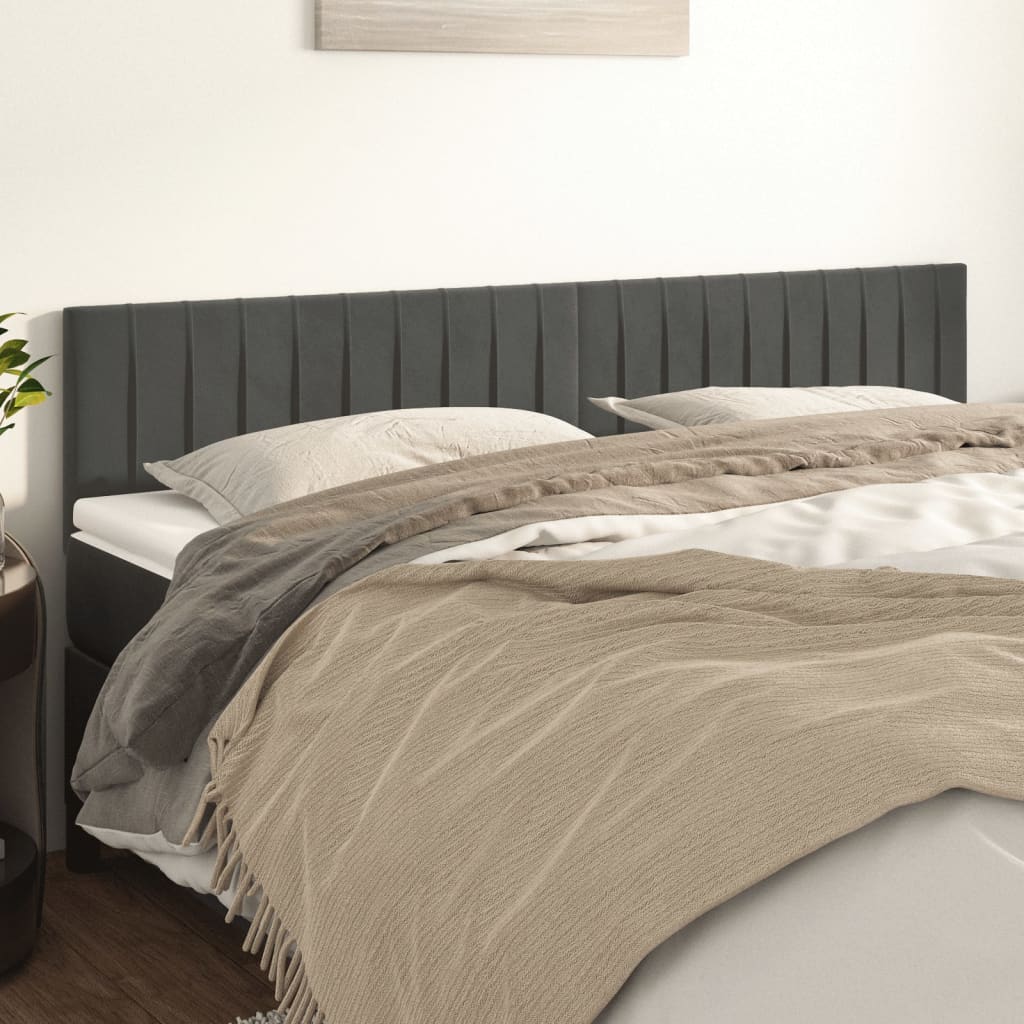 Headboards Dark Grey 160 x 5 x 78 88 cm Velvet