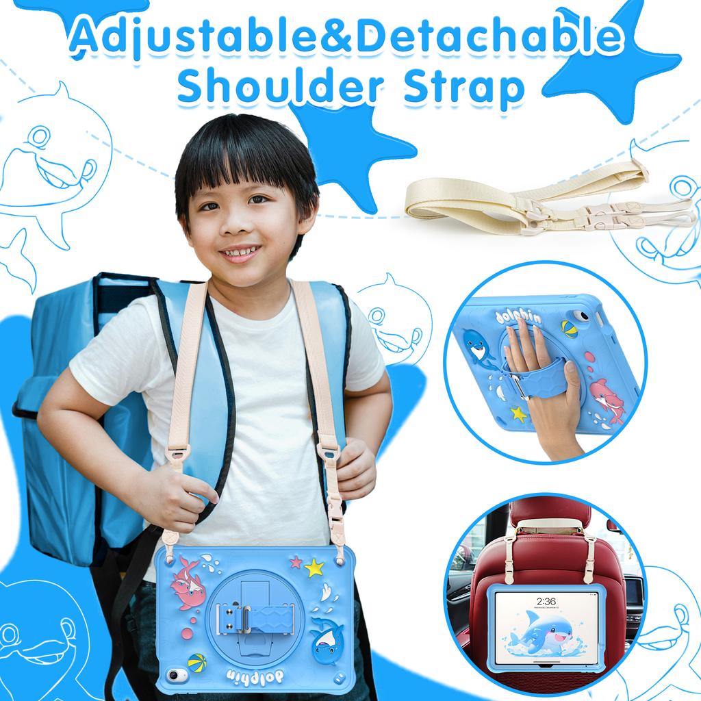 Case Universal for IPad A16 2025 11th 10.9 2022 10th Gen. A3354 A3355 A3356 A2757 A2777 A2696 Rotating Stand Kids Cartoon Cover